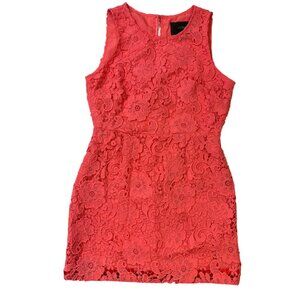 J. Crew Lace Dress Pink Coral Sheath Mini Size 8P